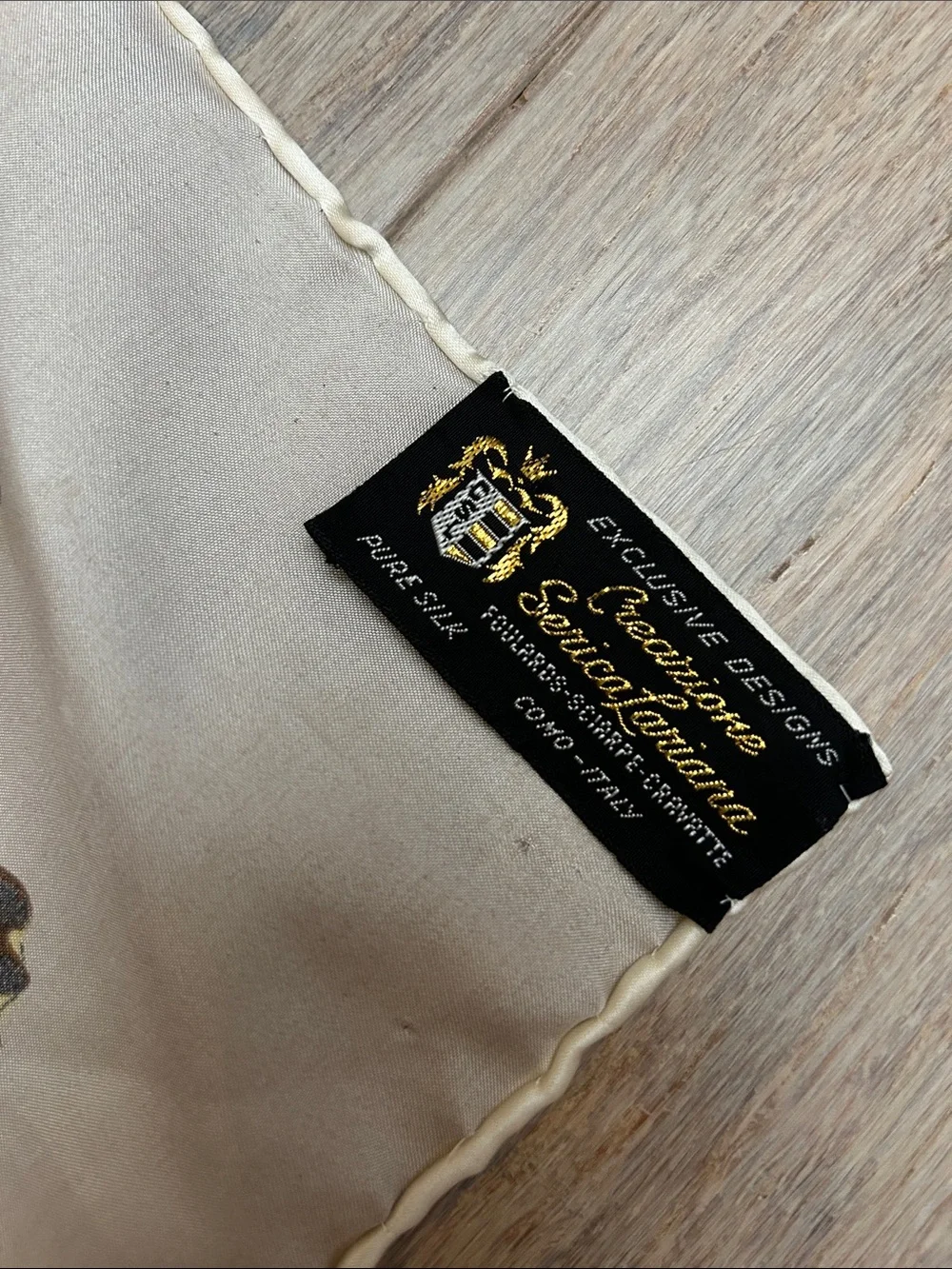 VTG silk Creazione Serica Lariana, Butterfly Print Square Scarf Italy